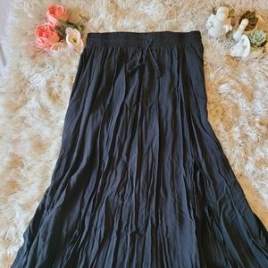 Long black peasant style skirt